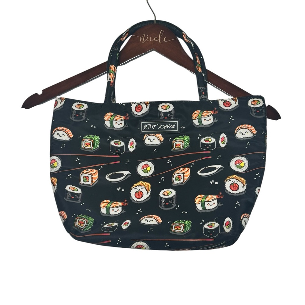 Betsey Johnson Insulated Sushi Lunch Tote Bag Gusseted Zipper Closure